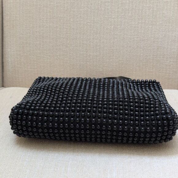 Elegant Black Beaded Handbag Vintage - Picture 5 of 9